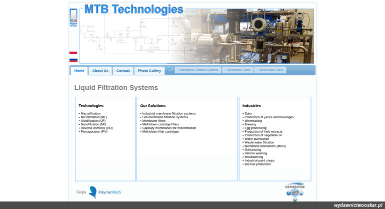 MTB TECHNOLOGIES SP Z O O strona www