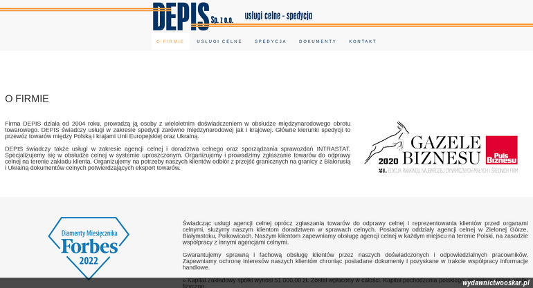 DEPIS SP Z O O strona www