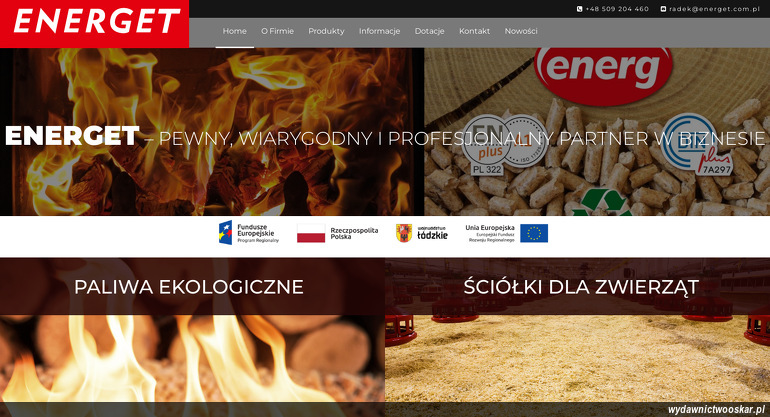 Energet - ekologiczne produkty z biomasy strona www